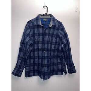 Orvis Mens Large 100% Wool  Jacket Blue Plaid